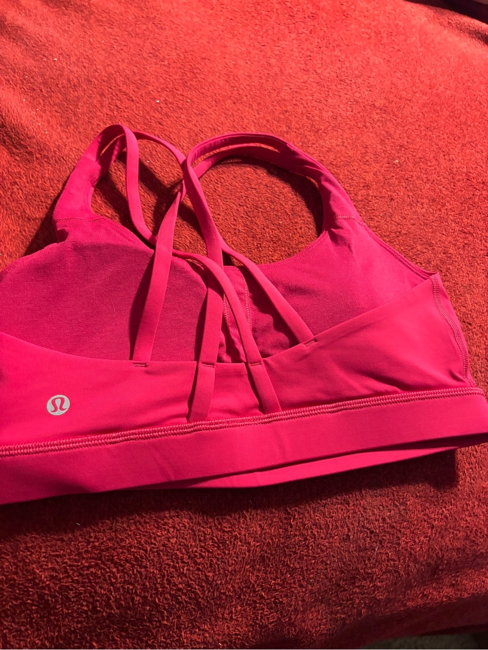 lululemon athletica Hot Pink Crossback Sports Bra size 8 - Picture 3 of 5